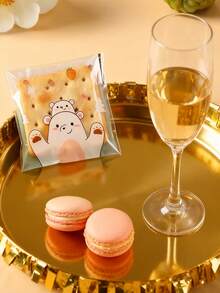 500个雪花图案糕点自粘袋，饼干包装袋，卡通自封袋，月饼牛轧糖烘焙透明袋 - 彩色 - 查看 8