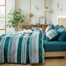 Pieces Comforter Set, Striped Bed In A Bag, Charcoal Stripe Bedding, 18 Deep Pocket All Season, Ultra Soft Bedding Sets With Comforter, Sheets, Pillowcases & Shams, Luxury Cozy Bedding Very Beautiful PKZD - 藍綠色 - 查看 3
