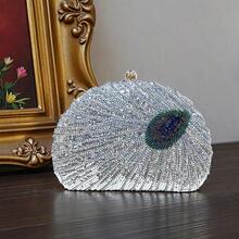 Bolso bordado con cuentas al estilo chino retro, bolso de lentejuelas para cena o evento elegante - Plateado - Ver 8