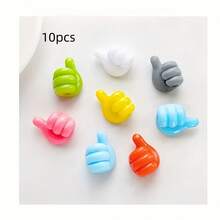 10个/5个/1个拇指形电线整理器（颜色随机） - 免钻孔粘钩，适用于家居收纳，完美适用于厨房电器和卧室配件，设计紧凑，节省空间，安装简便，抓力强劲，电线管理，办公用途 - 彩色 - 查看 16