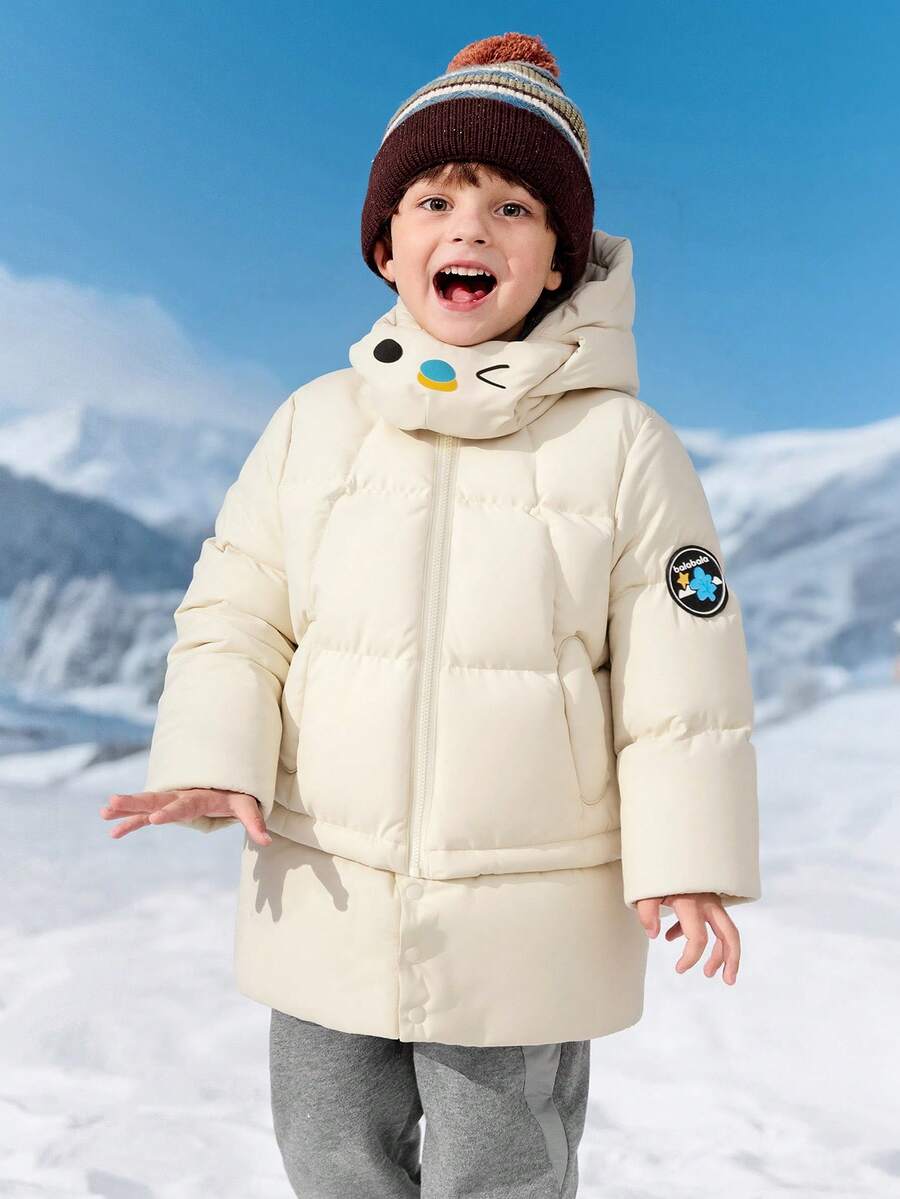 Balabala Chaqueta gruesa de plumón para niños, abrigo con capucha cálido de invierno 2025