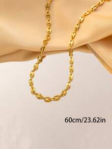 Fashionable Minimalist Pig Nose Necklace, Unisex Delicate Lightweight Necklace, Versatile Clavicle Chain - Silver - View 6