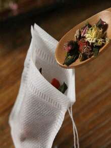 Drawstring Non-Woven Fabric Bag For Tea Bag Packaging, One-Time Use, 100 Pieces Per Bag; Filter Bag For Residue - Multicolor - View 5