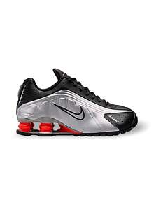 Nike Shox R4 系列女款(GS)运动鞋 吸汗透气 舒适 弹性好 带Logo 多功能 学校 银黑色 CW2626-005 - 黑色 - 查看 3