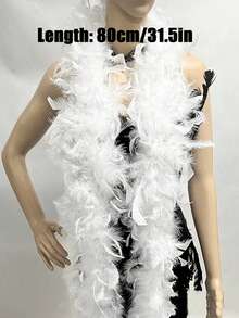 1pc Fluffy Faux Feather Scarf, Feather Shawl, Suitable For DIY Birthday Party Costumes, Wedding Photography Props, Stage Performance, Family Gatherings, Halloween Costumes, Concerts And Home Decor, Carnival Costumes And Accessories, Party Supplies. - Multicolor - View 11