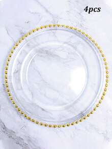 2/4 đĩa ngọc trai viền vàng, đĩa trái cây, đĩa ăn kiểu phương Tây, đĩa ngọc trai, đĩa đựng đồ ăn, đĩa lễ hội ngọc trai vàng ép nóng, đĩa trang trí ngọc trai vàng cho đám cưới, đĩa trang trí ngọc trai vàng cho tiệc tùng, đĩa trái cây sang trọng - Nhiều màu - Xem 11