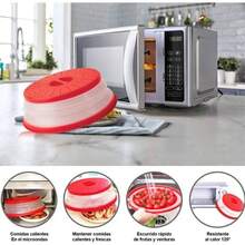 Juego de 2 Piezas Tapa Microondas Plegable Cubierta Para Microondas Tapa de Microondas Con Agarre Cubierta Plegable Para Microondass Negro y gris - Gris y rojo - Ver 6