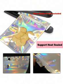 Bộ 30/10/1 túi OPP tự dán, túi zip hologram, bao bì tái sử dụng, túi đựng trang sức bán lẻ, túi quà tặng, quà Giáng sinh - Nhiều màu - Xem 5