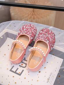 Mädchen Pailletten Weiche Sohle Lässig Loafer, Prinzessin Stil Tanzschuhe