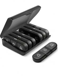 7-Day Portable Travel Pill Organizer With Large Compartment, 3 Times A Day, For Vitamins, Medications, Supplements And Fish Oil Capsules