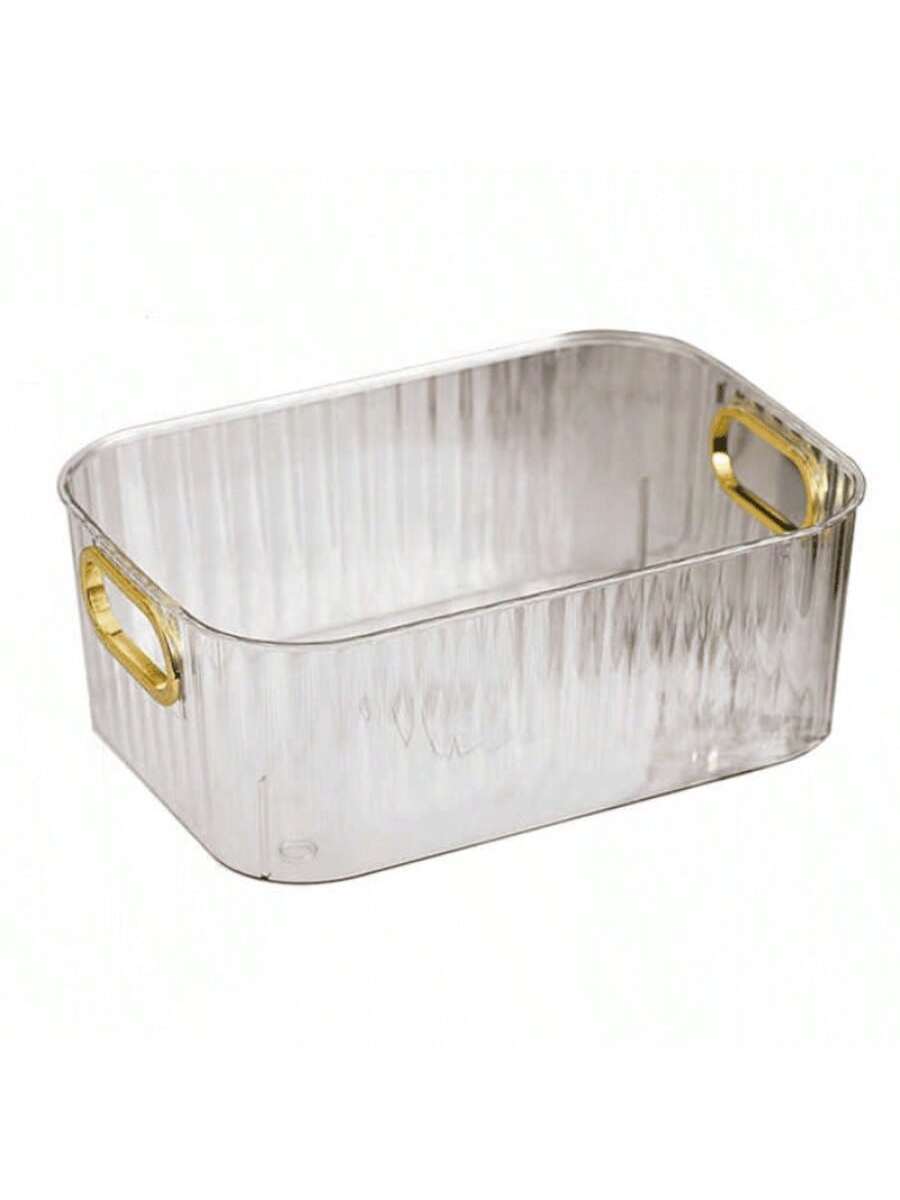 Caja de almacenamiento de escritorio PET mediana (transparente)