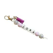 1pc Personalized Sports Name Keychain, Sports Backpack Charm, Custom Name Keychain, Football/Volleyball/Basketball/Tennis Tassel Keychain - Ball Keychain - View 10