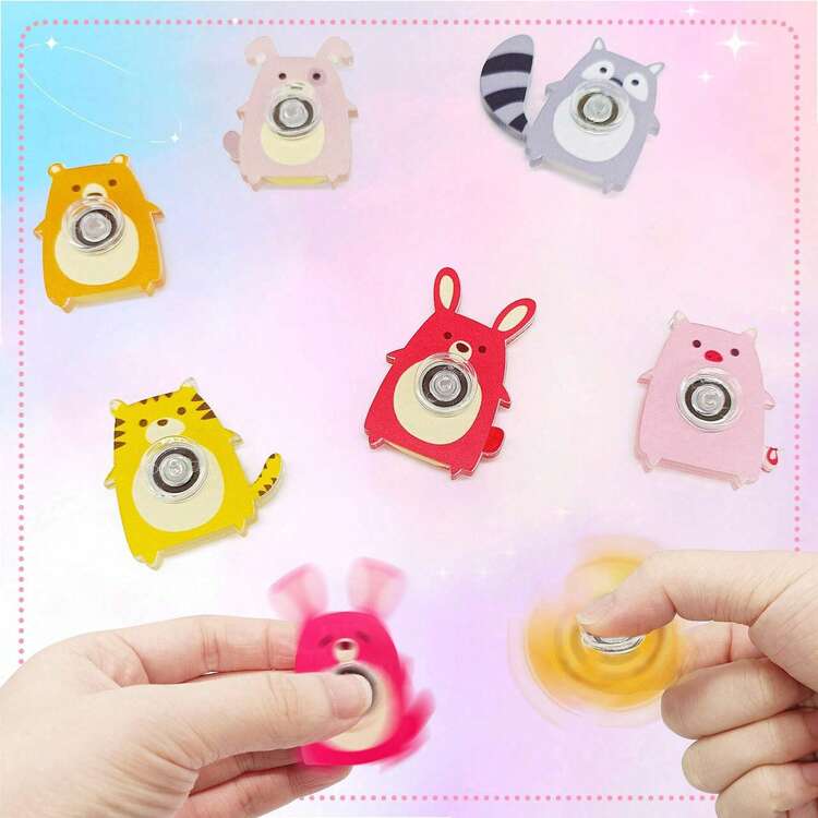 1 pieza/3 piezas/5 piezas/8 piezas/10 piezas/12 piezas/15 piezas/18 piezas/20 piezas Nuevo juguete de apretón de dedo de giroscopio de dibujos animados de acrílico, entrega aleatoria (preste atención al tamaño indicado al comprar) - Multicolor - Añade 4