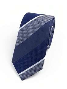 1 pieza Corbata delgada formal de negocios para hombres a cuadros y rayas de 6 cm, adecuada para el trabajo, uso diario, bodas y fiestas