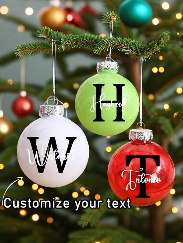 Personalized Christmas Balls, Customized Name Christmas Ornaments, Christmas Balls, Personalized Christmas Decorations, Surname Christmas Balls, Secret Santa Personalized Christmas Balls/Named Christmas Tree Ornaments/Customized Name Ornaments/Christmas Gifts For Family Or Friends