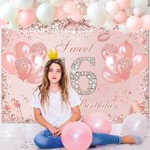 1 cái Phông nền biểu ngữ sinh nhật Sweet 16 màu vàng hồng Trang trí tiệc Sweet 16 cho bé gái Bóng bay lấp lánh Đạo cụ chụp ảnh sinh nhật 16 tuổi - Nhiều màu - Xem 6