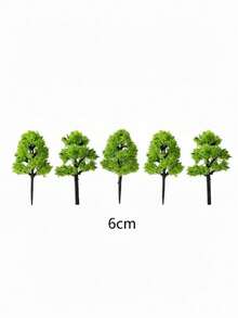 5pcs 4/6/7/9cm Simulation Model Green Trees,Train Layout Miniature Tree,Artificial Mini Forest Trees Diorama Building Scenery Landscape - Green - View 9