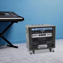 Futchoy 9U Server Rack, Server Rack Cabinet, Rolling Studio Rack Case - Black - View 4
