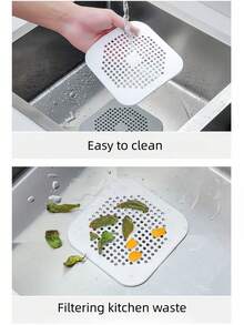 1 pièce Capteur de cheveux, Grille d'écoulement de douche carrée, Bouchon de cheveux en silicone avec ventouse, Filtre d'évier, Bouchon de vidange de baignoire/douche, Bouchon anti-odeur en silicone pour cuisine, Accessoires de salle de bain, Service de nettoyage commercial/Boutique - Multicolore - Voir 5