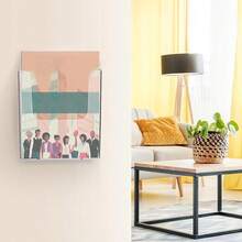 Wall Mounted Rack Paper Organiser .Office Document Holder Clear Acrylic A4 - White - View 4