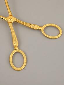 Pinça para bolo/pizza em liga de zinco (1 unidade), estilo rústico, ideal para cozinha, hotel, buffet, saladas, sobremesas, uso em alimentos secos e úmidos, adequada para hotéis, festas, aniversários e casamentos. - Ouro - Ver 10