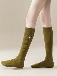 1 Pair Women's Over The Calf Socks, & Versatile, Suitable For Various Occasions, Cozy Socks - Multicolor - View 4