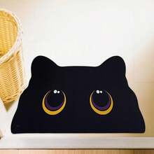 1 Pc Black Cat Diatom Mud Quick-Dry Bathroom Mat - Non-Slip, Thickened For Strong Water Absorption, Washable Polyester, Rubber Diatom Mud Backing, Perfect For Kitchen And Laundry Room Floors, Bathroom Mat | Fun Design | Durable Floor Covering - Multicolor - View 11