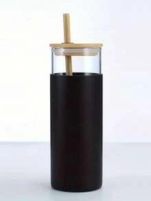 1pc Customized Glass Straw Cup, Personalized Bridesmaid Water Bottle, Customized Glass & Silicone Cup, Bachelorette Party Gift, Bridesmaid Invitation - Multicolor - View 15