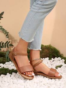 New Fashion Women's Daily Casual Thong Flat Sandals - Brown - View 6