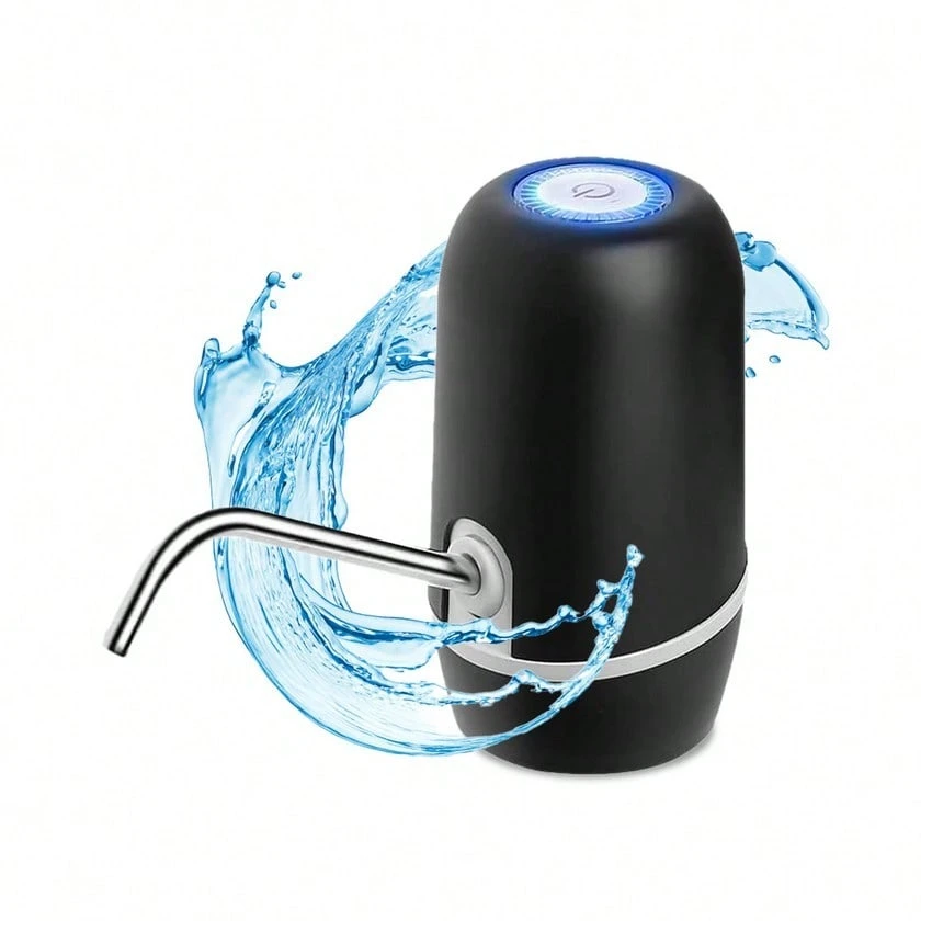 NK Dispensador de Agua - Dispensador Automático, Carga USB, Dosificador de Acero, sin BPA, Agua Fría, 1200mAh, Transportable, para Garrafas y Botellas 1.5L, 5.7L, 10L, 11.3L, 15L, 18.9L - Color Negro - Negro - Ver 1
