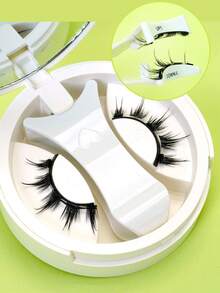 Bộ 1 cặp mi giả từ tính CC uốn cong, bao gồm dụng cụ gắn mi, có thể tái sử dụng, kiểu hoạt hình tự nhiên, mi giả mềm mại, cong vút kiểu mắt mèo, mi giả dạng dải, mi giả mềm mại, cong vút tự nhiên, giúp mi dài hơn, cong hơn, làm to mắt, phù hợp cho phụ nữ khi đi du lịch, dự tiệc, v.v., mi giả thiết kế hỗn hợp tự nhiên, mi giả. - màu đen - Xem 5