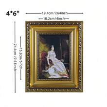 1 ramă foto decorativă pentru birou, în stil vintage, independentă sau montabilă pe perete, potrivită pentru fotografii de dimensiuni A4 / 15,2 x 17,8 cm până la 25,4 x 25,4 cm - Sculptură antică în aur - Vizualizare 7