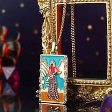 Tarot Card Necklace Women, Gold Vintage Pendant, Good Luck Amulet Jewelry - e - Xem 4