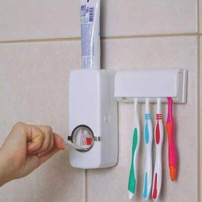 Dispenser de Creme Dental Pasta de Dente com Porta Escovas