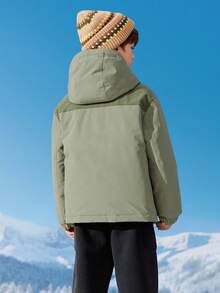 Balabala BalaOne 儿童男童羽绒服，2025 冬季款，保暖防水，叠穿造型 - 軍綠 - 查看 3