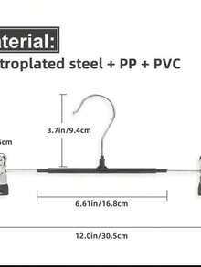Hangers With Adjustable Clips And Swivel Hook, Heavy Duty Non-Slip Skirt Hangers For Closet Storage, Space Saving Clothes Hangers For Socks, Dress, Jacket, Bathroom And Bedroom Accessories - Multicolor - View 4