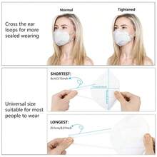 KN95 Face Mask 50 PCS Breathable Protection Masks Individually Wrapped 5-Ply KN95 Black Masks Cup Dust Safety Masks - White - View 6