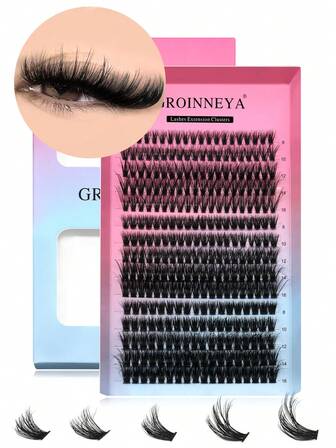 60/300 piezas Pestañas individuales en racimos gruesos C Curl Mix de 8-16 mm Extensiones de pestañas Racimos de pestañas Pestañas postizas suaves y naturales para crear un aspecto dramático