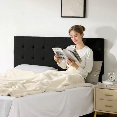 Headboard, Queen Size Headboard With Adjustable Height, Metal Headboard For Queen Size Bed, Ideal For Bedroom, Hotel, Homestay, Dormitory