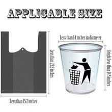 75 Drawstring Trash Bags, Household Handheld Thickened Kitchen Living Room Bathroom Large Plastic Bags - 15只*5卷混色加厚 - 查看 7