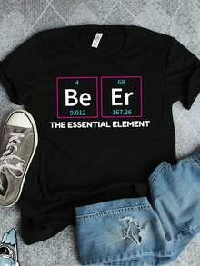 Beer Periodic Table Of Elets Shirt, Beer Shirts, Beer Gifts, Homebrewer Craft Drinker Chemistry Gift TShirt,This Fun Printed Casual T-Shirt Is The Perfect Gift For Valentine's Day/Christmas - 款式10 - 查看 1