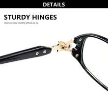 2pcs Fashion Ultra-Light Metal Chain Reading Glasses, Women's Blue Light Blocking Glasses For Young Look, Necessary For Business Office - Red+Black - View 8