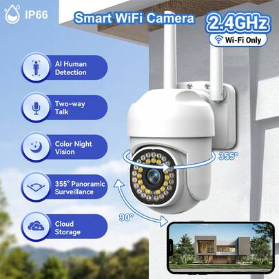 2MP HD Wireless WiFi Security Camera With Color Night Vision, USB Powered, Two-Way Audio & Active Defense - Supports TF/SD Card For Indoor Home Safety-Thanksgiving/Christmas Gift For Yours