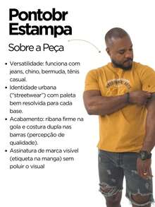 Camiseta Camisa Masculina Pontobr Fighters Manga Casual Basica Curta Estampada Malha 100% Algodão