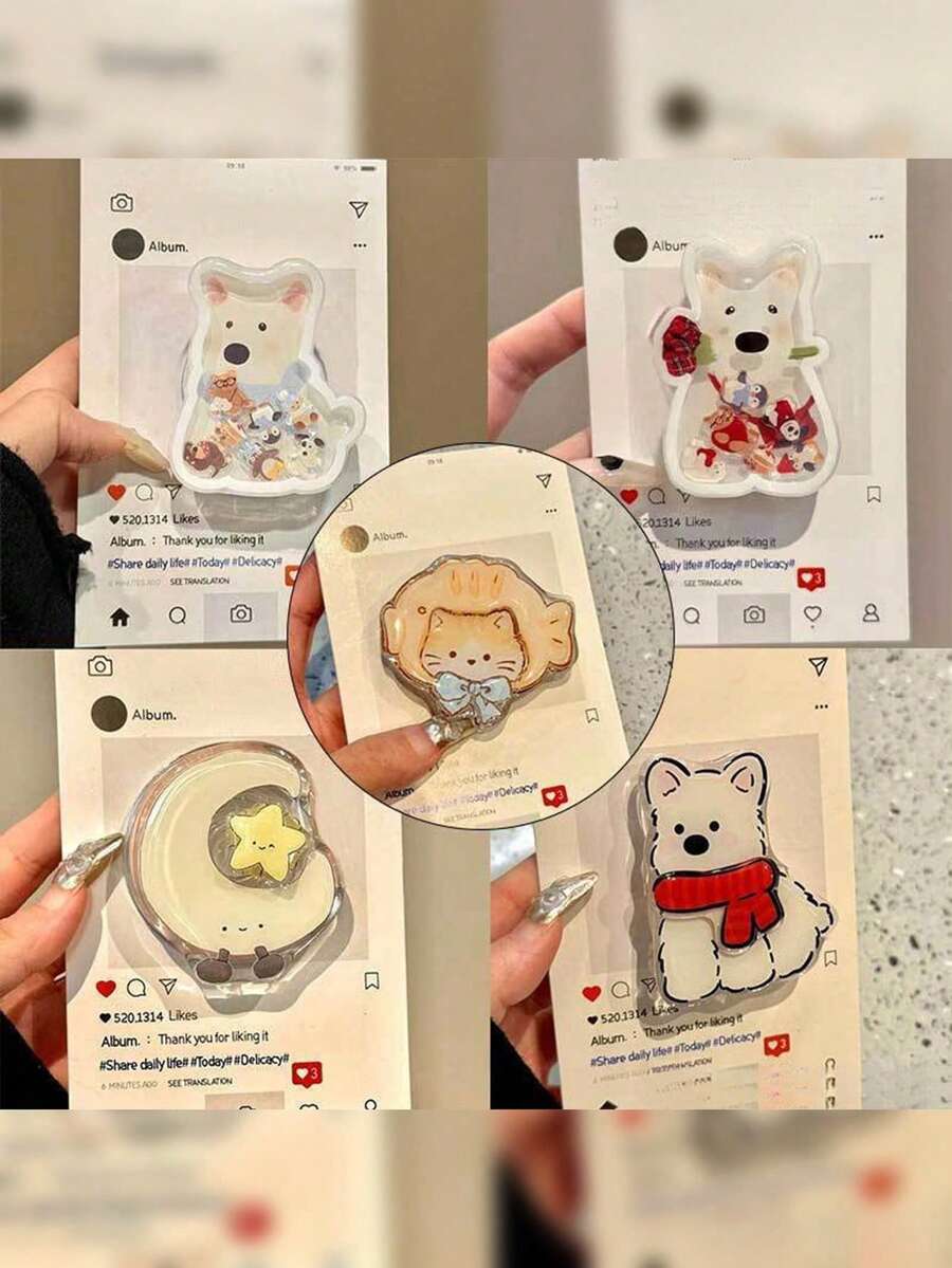 1 Peça Suporte Giratório Fofo de Lua e Estrela, Suporte de Estrela e Lua Cartoon, Adequado para Telefones Celulares e Suportes de Telefone Preguiçosos. Presentes de Aniversário, Natal e Ano Novo