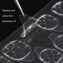 Transparent Nail Art Gel Nail Stickers, Wearable Nail Jelly Glue Ultra-Thin Gel Nail Stickers, Double-Sided Adhesive Invisible, Transparent, Waterproof, Reusable, For Nail Decoration Nail Glue Transparent Flexible Adhesive Sheet For Nail Art - 無色 - 查看 9