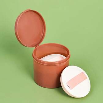 1 pieza Caja de almacenamiento circular transparente con tapa - Perfecta para esponjas de maquillaje, hisopos de algodón, palillos y accesorios pequeños, almacenamiento de cosméticos - Adecuada para el baño o el tocador, accesorios de baño navideños, caja de almacenamiento de plástico, regalos de Navidad para mujeres