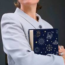 Tarot Stretchable Book Cover Divination Elements Moon Moth Washable Reusable Large Nylon Book Protector Elastic Notebook Wraps Suitable Most Hardcover Books - 塔羅牌彈性書套 - 查看 7
