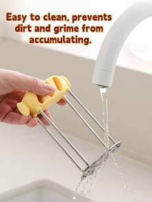 三合一多功能土豆泥压泥器，创意不锈钢压泥器，婴儿辅食制作器，大蒜剥皮器，厨房工具 - 彩色 - 查看 4