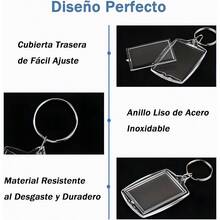 100 Piezas Llaveros Acrilicos de Foto Llavero de Foto DIY Transparente Acrilico Transparente Llaveros Llavero en Blanco Marcos Pequeños Fotos Familiares Amigos Regalos - transparente - Ver 5